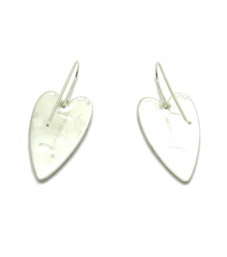 E000633 Sterling silver earrings laser finished hearts solid 925 Empress 